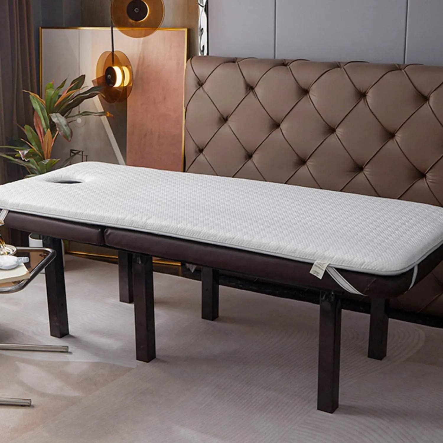 White/a(s),70 * 185cm,LDLCYCN High Density Sponge Massage Table Topper Thicken 7Cm(2.8In) Lash Bed Topper with Elastic Band Non-Slip Spa Bed Pad Massage Accessories Square/Round/Trapezoidal Head