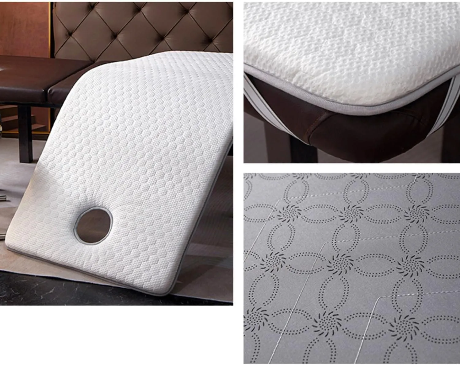 White/a(s),70 * 185cm,LDLCYCN High Density Sponge Massage Table Topper Thicken 7Cm(2.8In) Lash Bed Topper with Elastic Band Non-Slip Spa Bed Pad Massage Accessories Square/Round/Trapezoidal Head