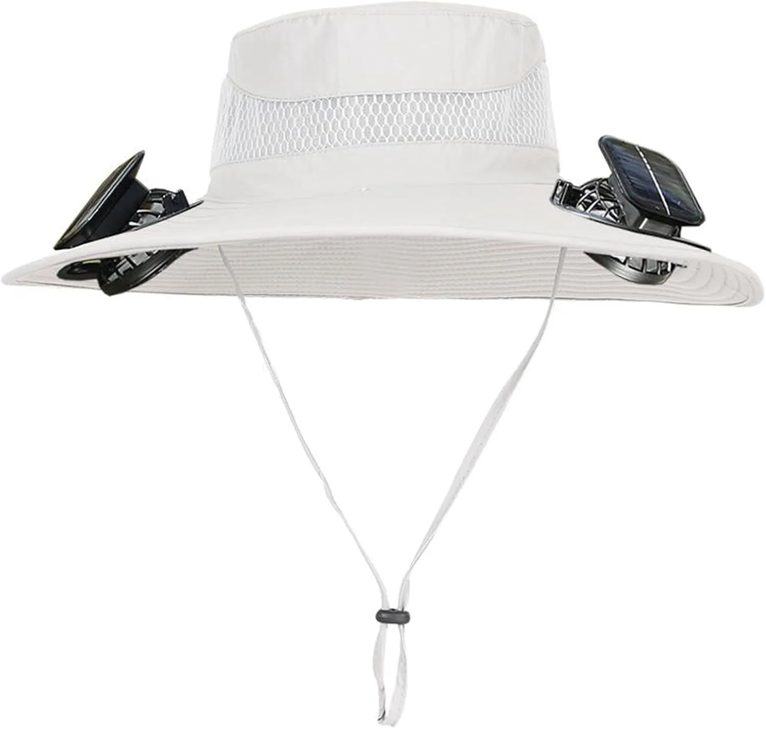 Wide Brim Fan Hat Solar Powered, UPF 50  Solar Power Fan Bucket Hats for Outdoor Fishing Camping Hiking Beach