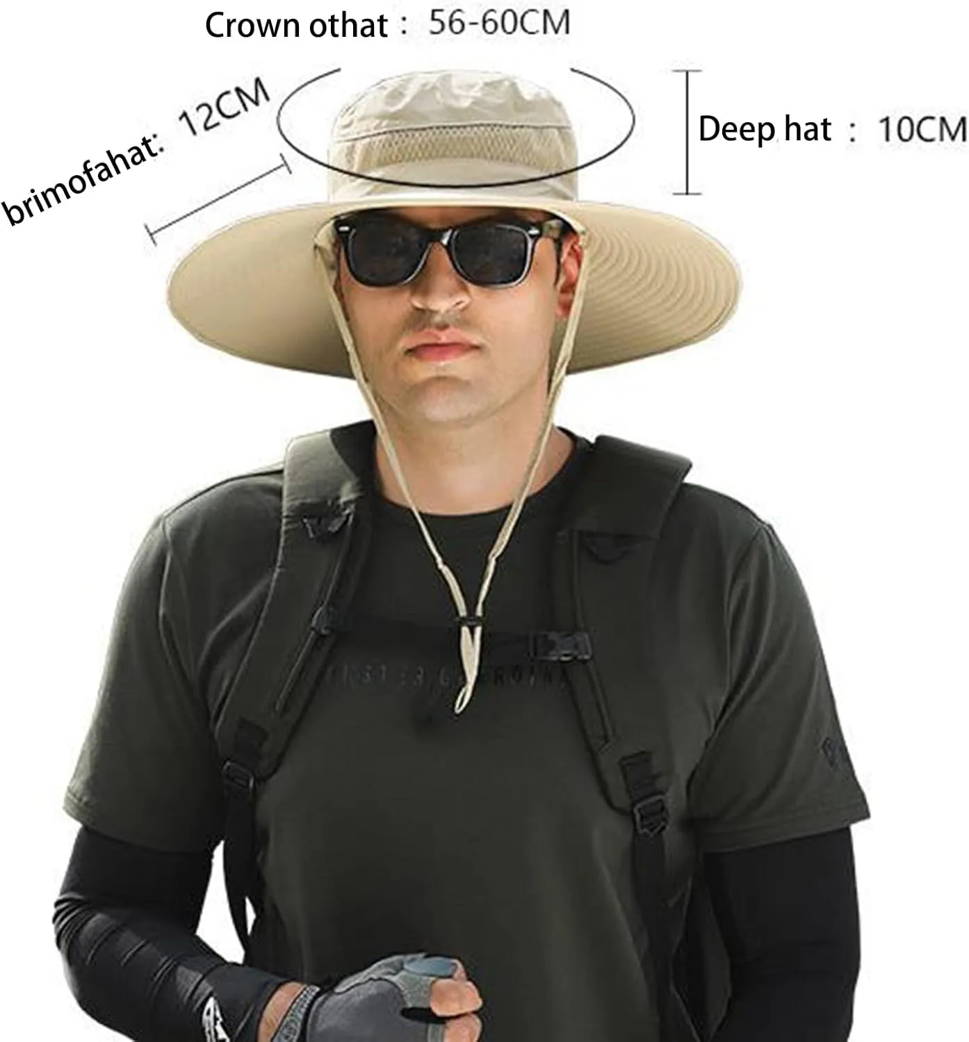 Wide Brim Fan Hat Solar Powered, UPF 50  Solar Power Fan Bucket Hats for Outdoor Fishing Camping Hiking Beach