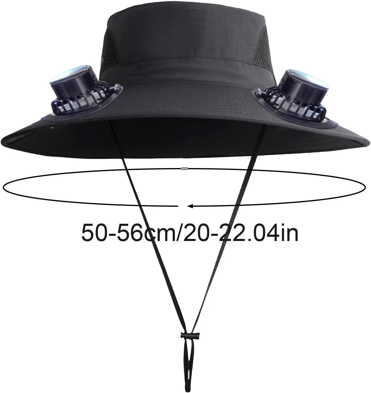 Wide Brim Sun Hat with 2 Solar Fan, 3 Speed Adjustable Fan Hat, Solar & USB Charging Fan, Bucket Fishing & Beach Hat