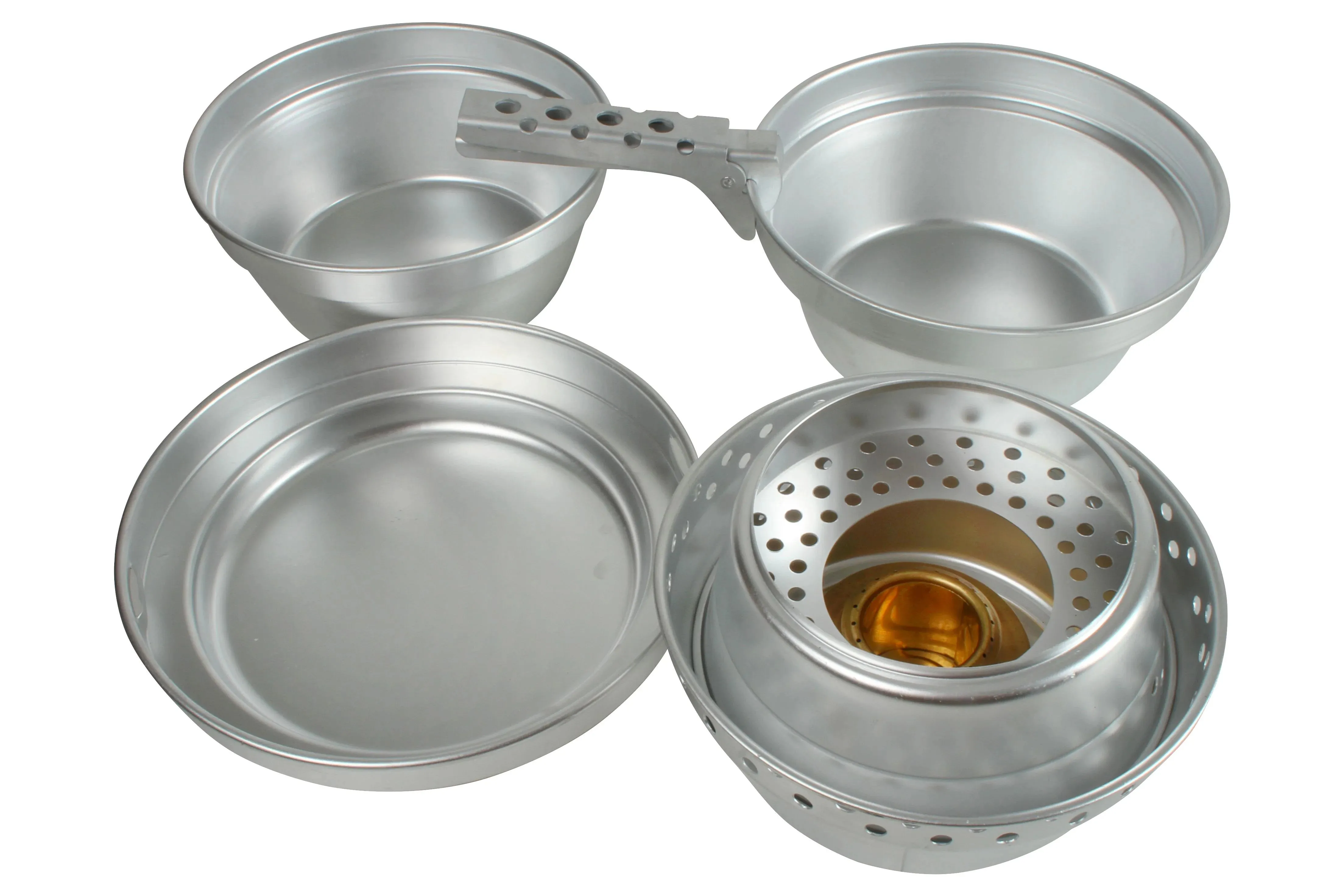 WILDTRAK Aluminium Camping Cook Set with Alcohol Burner