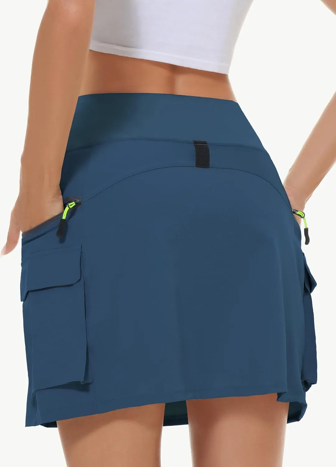 Women's Hiking Cargo Skort Skirt High Waisted Golf Dressy Casual with Zipper Pockets Workout Sport Quick Dry Skirts