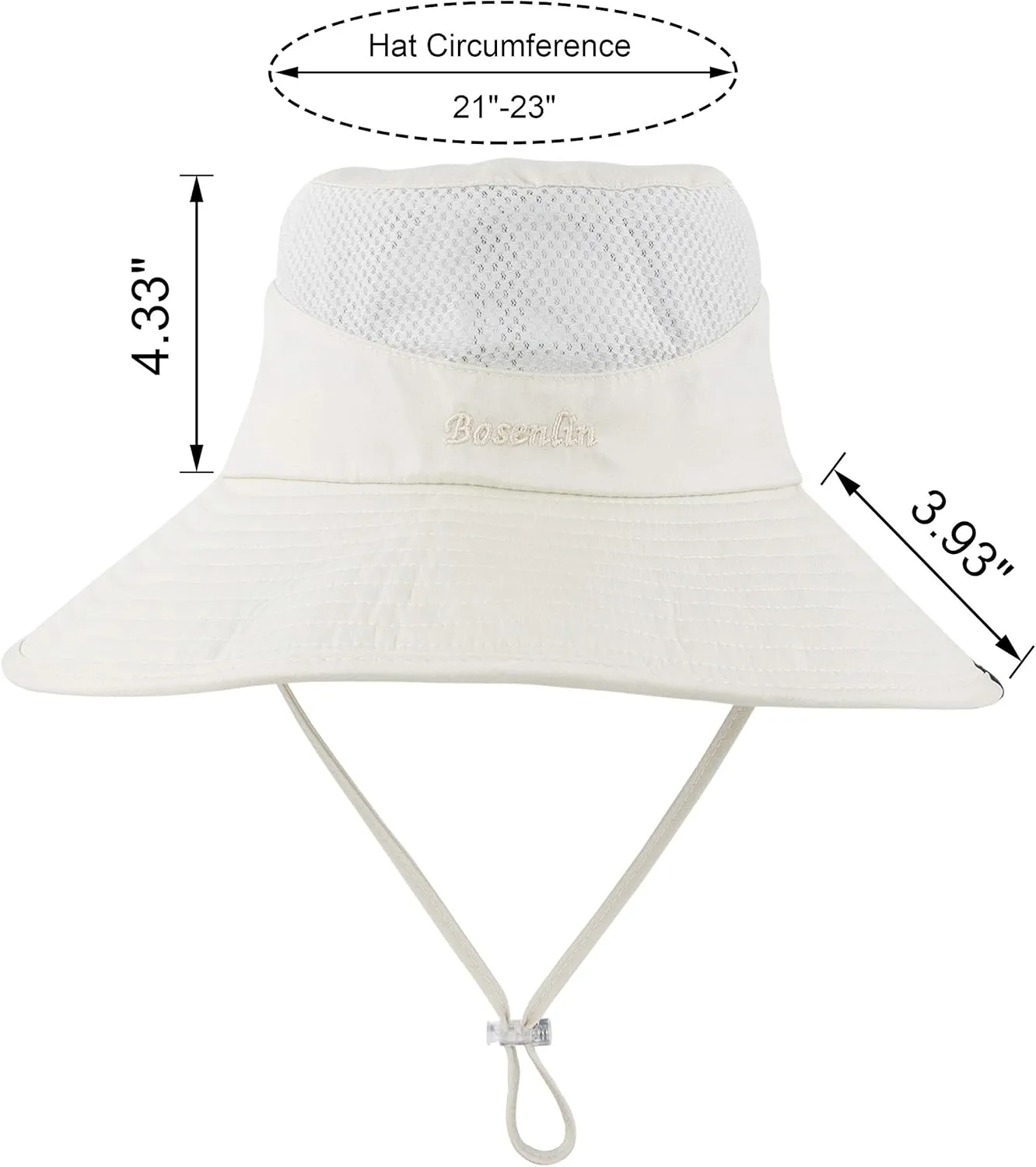 Womens Ponytail Sun Hat Summer Wide Brim Outdoor UV Protection Mesh Bucket Cap for Beach Fishing Gardening