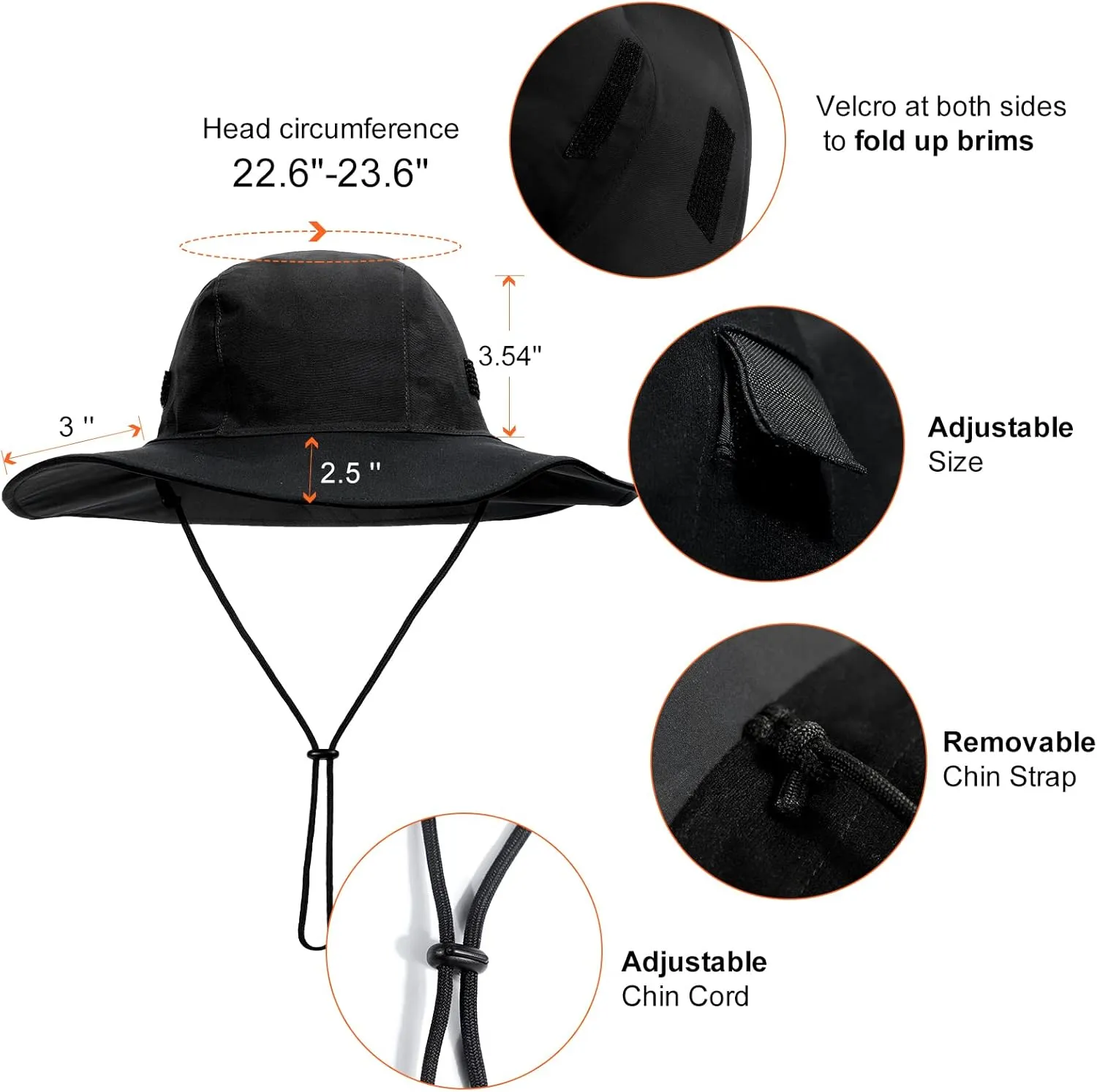 Womens Winter Waterproof Bucket Hat Warm Fleece Lined Rain Hat UPF50  Mens Outdoor Adventure Research Hiking Safari Cap