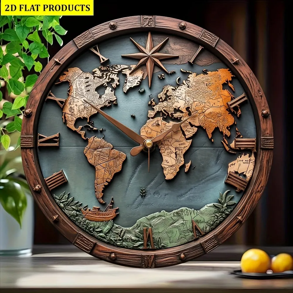 Wooden World Map Wall Art- HMT25HD