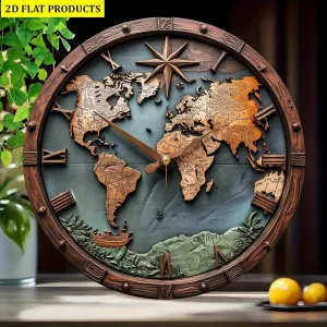 Wooden World Map Wall Art- HMT25HD
