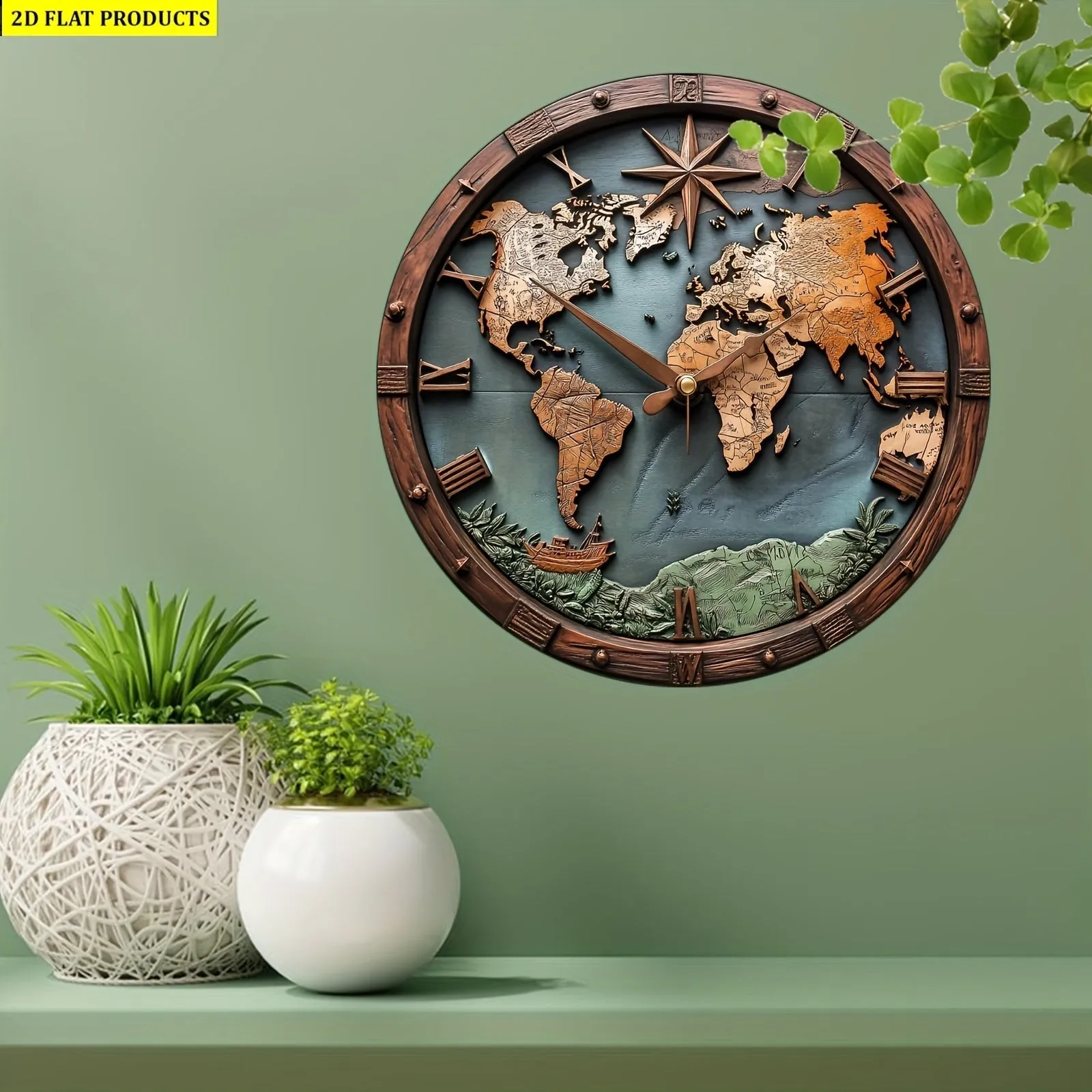 Wooden World Map Wall Art- HMT25HD