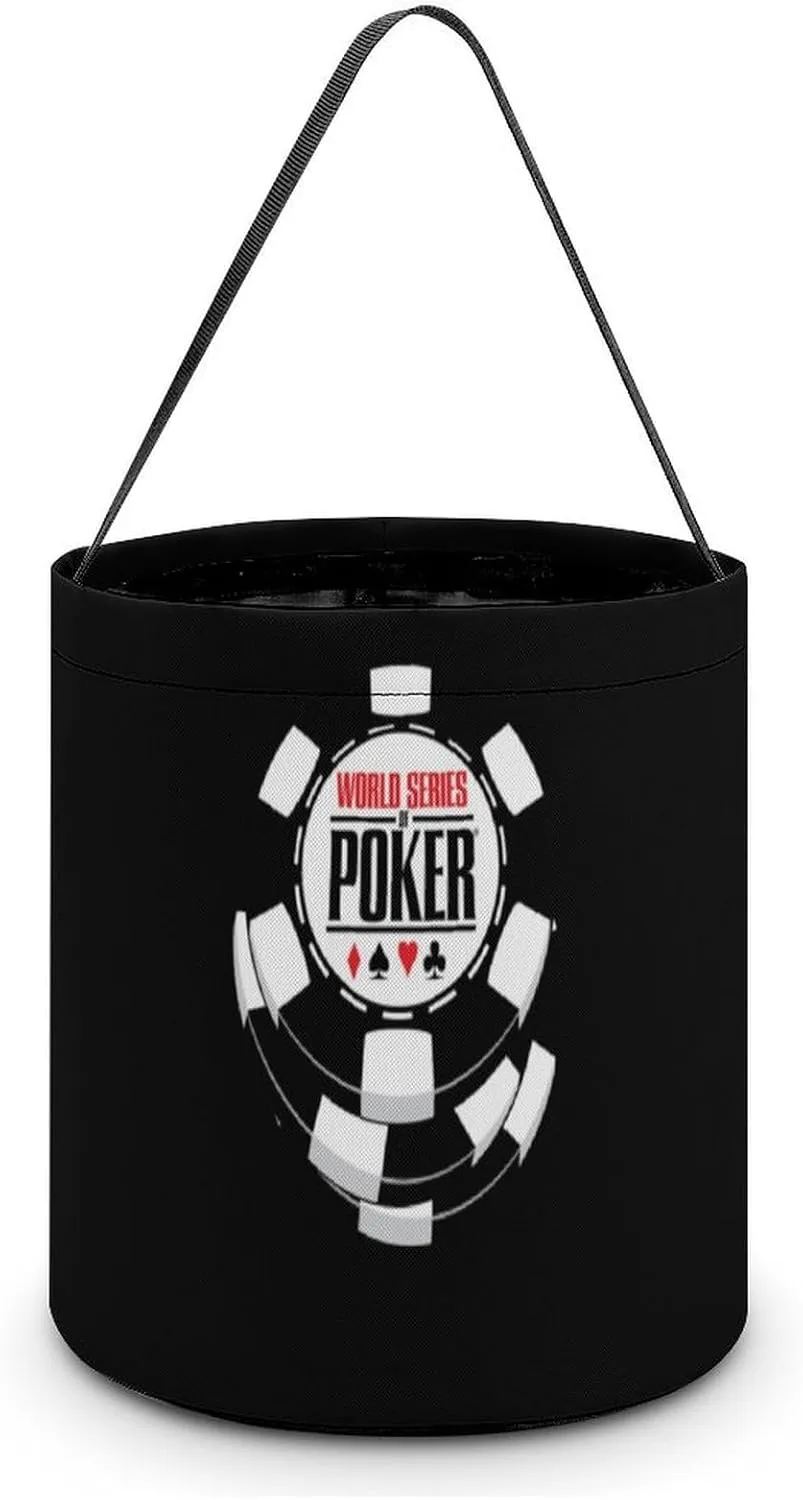 WSOP Poker Funny Easter Egg Bags Trick-o-r-Treat Tote Bag Reusable Bucket Storage Basket Handbag Party Novelty