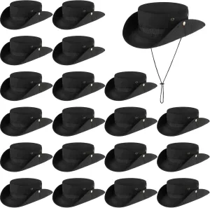 Xtinmee 20 Pcs Boonie Hat Bulk Wide Brim Bucket Hat Safari Hats Outdoor Sun Hats for Hiking Camping with Adjustable Strap