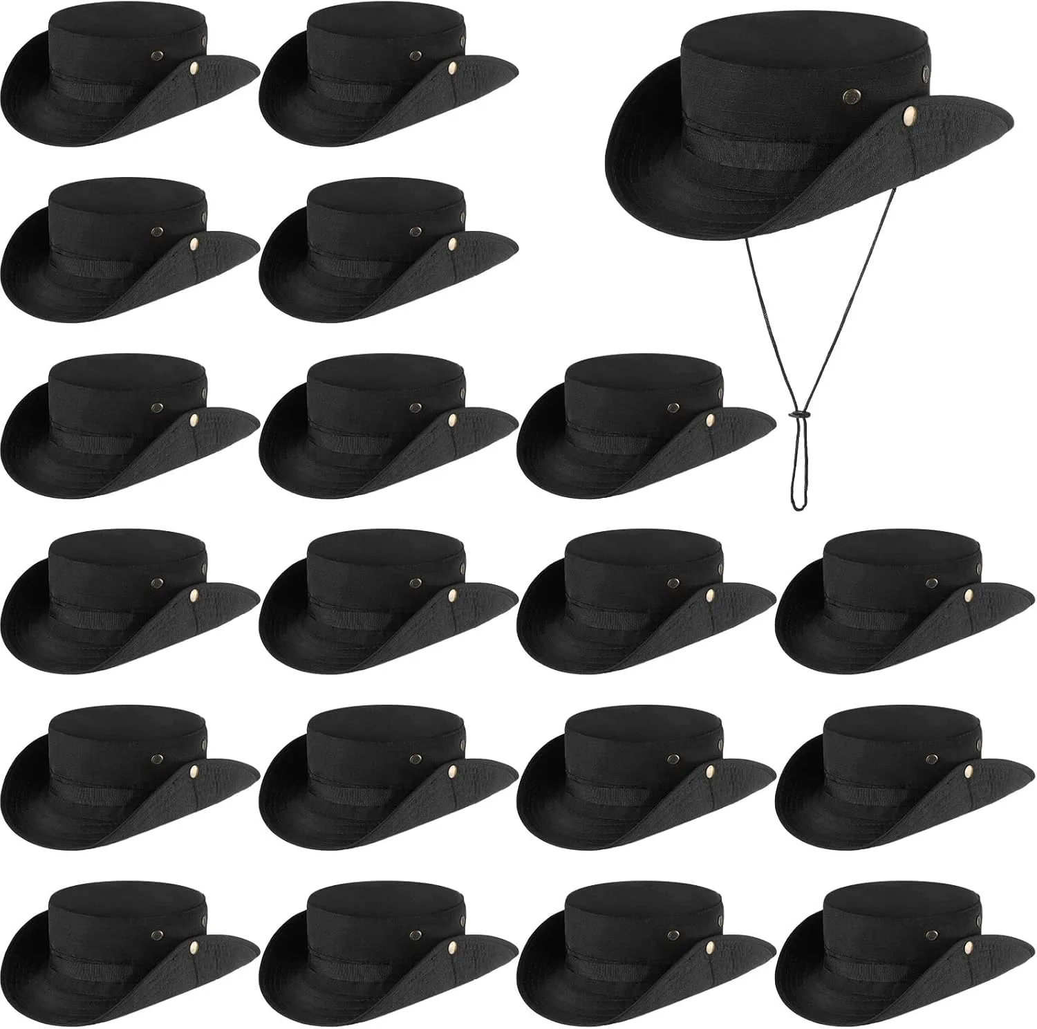 Xtinmee 20 Pcs Boonie Hat Bulk Wide Brim Bucket Hat Safari Hats Outdoor Sun Hats for Hiking Camping with Adjustable Strap
