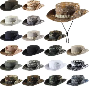 Xtinmee 20 Pcs Boonie Hat Bulk Wide Brim Bucket Hat Safari Hats Outdoor Sun Hats for Hiking Camping with Adjustable Strap