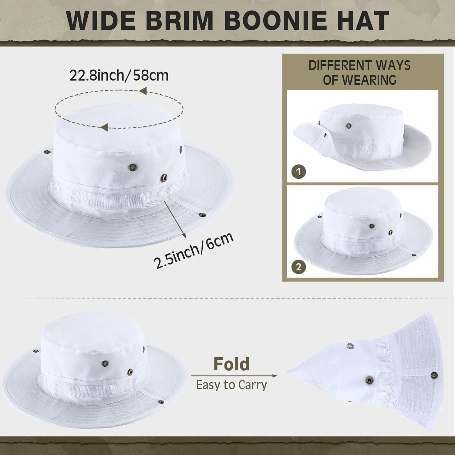Xtinmee 20 Pcs Boonie Hat Bulk Wide Brim Bucket Hat Safari Hats Outdoor Sun Hats for Hiking Camping with Adjustable Strap