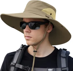【XXL Oversize &Wide Brim】 Sun Hats for Men【UPF 50  & Waterproof】 Fishing-Hat Boonie Bucket for Hiking Safari Beach Garden