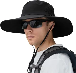 【XXL Oversize &Wide Brim】 Sun Hats for Men【UPF 50  & Waterproof】 Fishing-Hat Boonie Bucket for Hiking Safari Beach Garden
