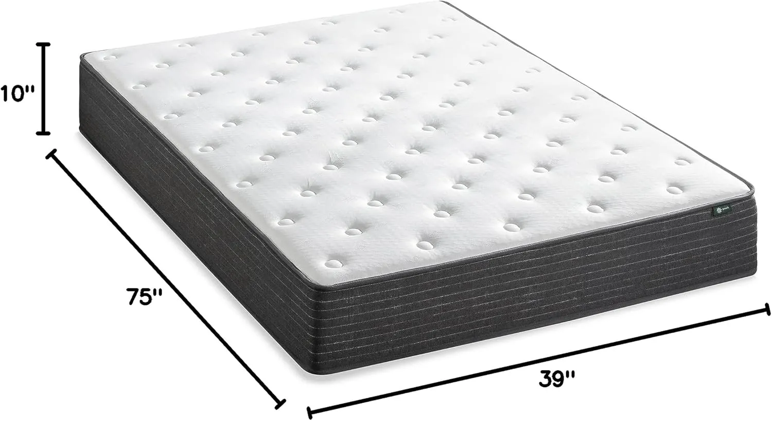 ZINUS 10 Inch Comfort Essential Pocket Spring Hybrid Mattress, Twin, Pressure Relieving Support, CertiPUR-US Certified, Mattress in A Box