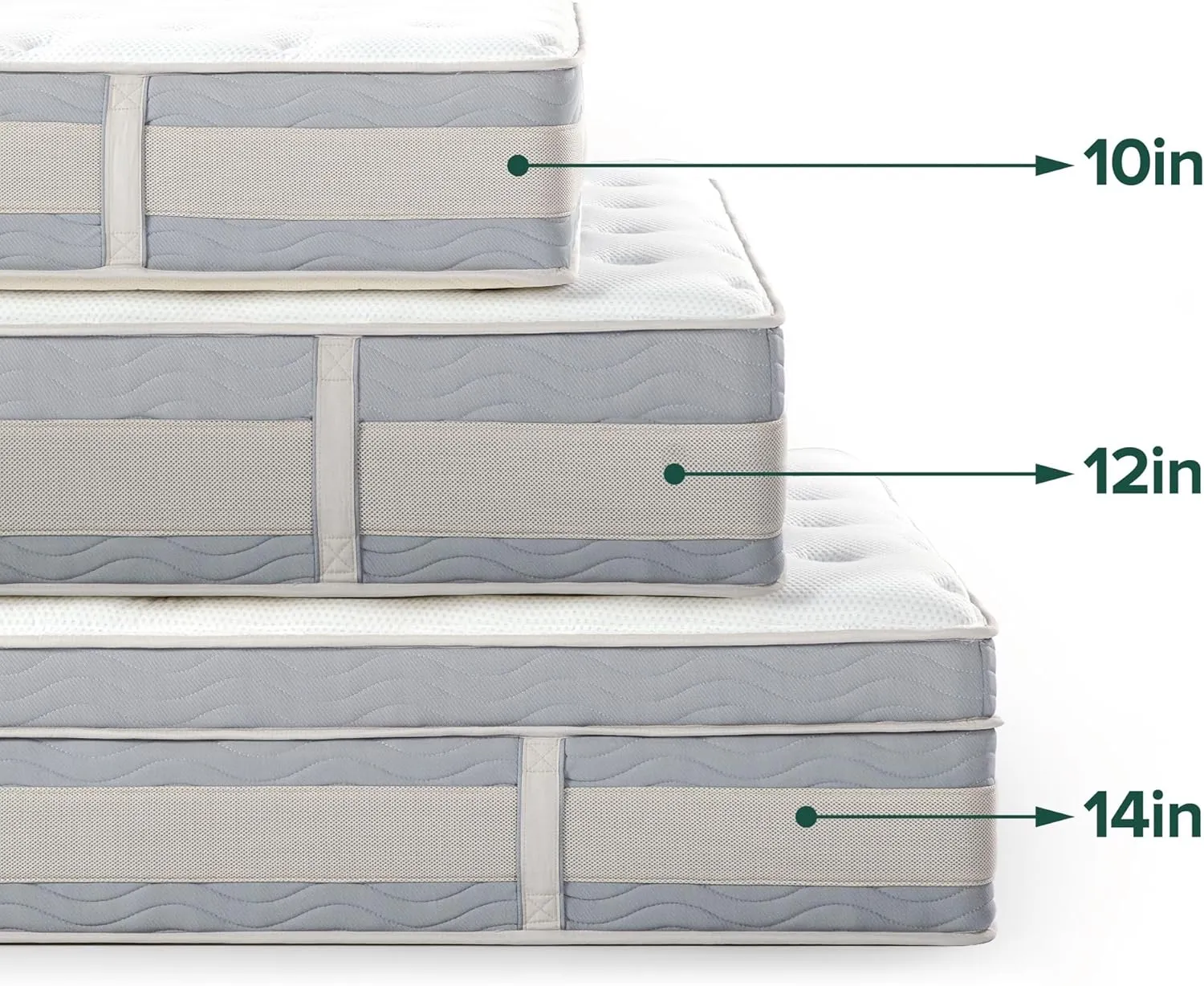 ZINUS 12 Inch Cooling Comfort Support Hybrid Mattress [New Version], Queen, Fiberglass Free, Medium Plush, Cooling Motion Isolation, Certified Safe Foams & Fabric, Mattress in A Box