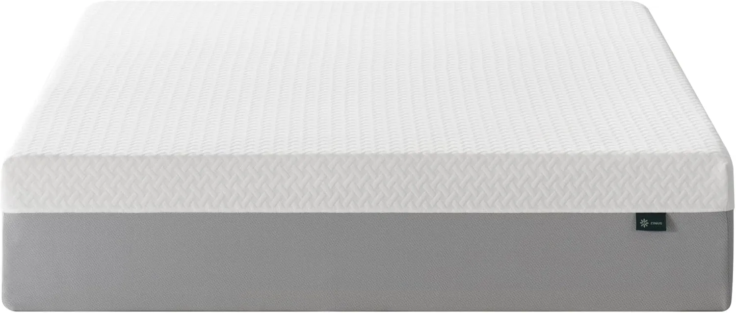 ZINUS 12 Inch Green Tea Essential Memory Foam Mattress [New Version], Queen, Fiberglass Free, Medium Feel, Breathable Airflow Memory Foam, Certified Safe Foams & Fabric, Mattress in A Box
