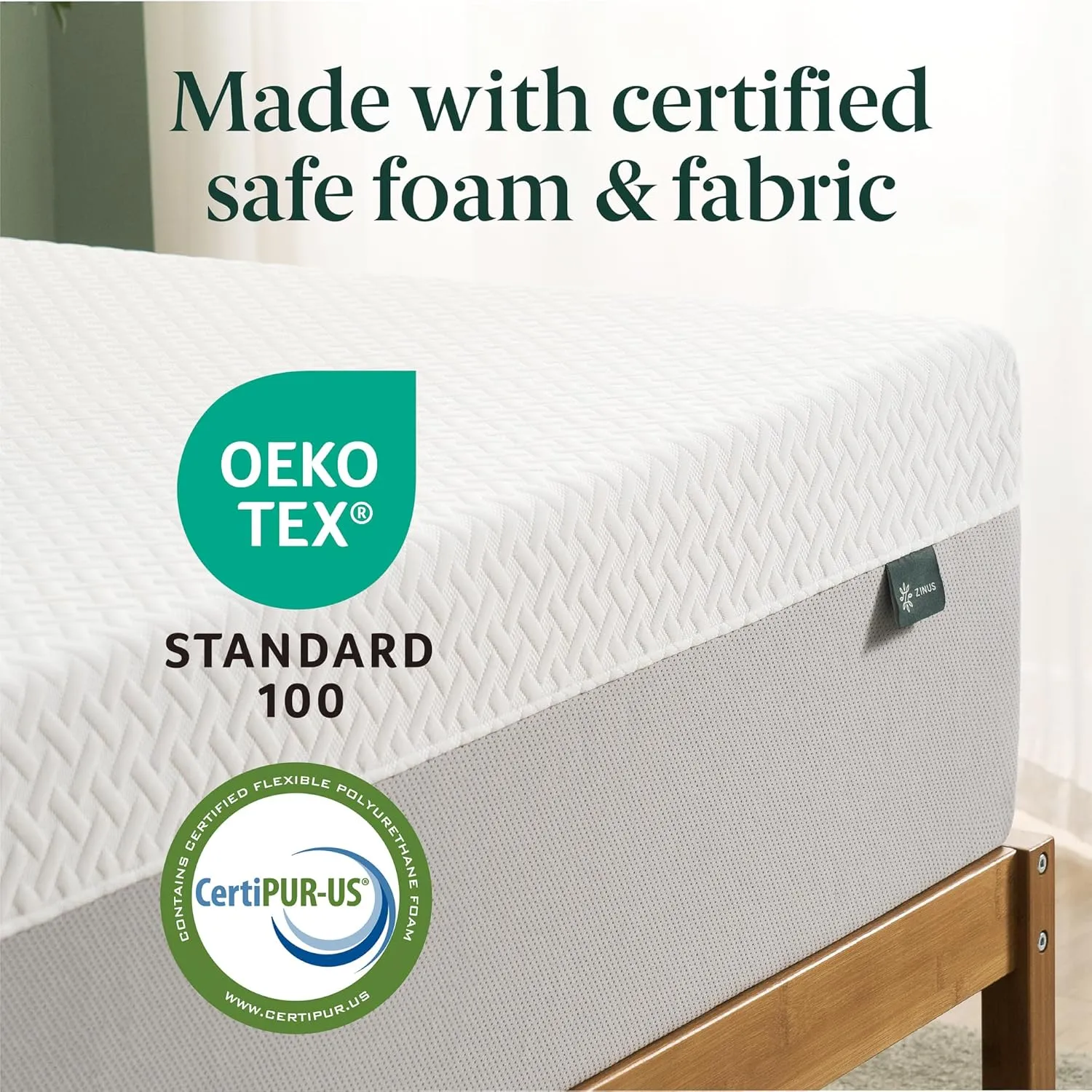 ZINUS 12 Inch Green Tea Essential Memory Foam Mattress [New Version], Queen, Fiberglass Free, Medium Feel, Breathable Airflow Memory Foam, Certified Safe Foams & Fabric, Mattress in A Box