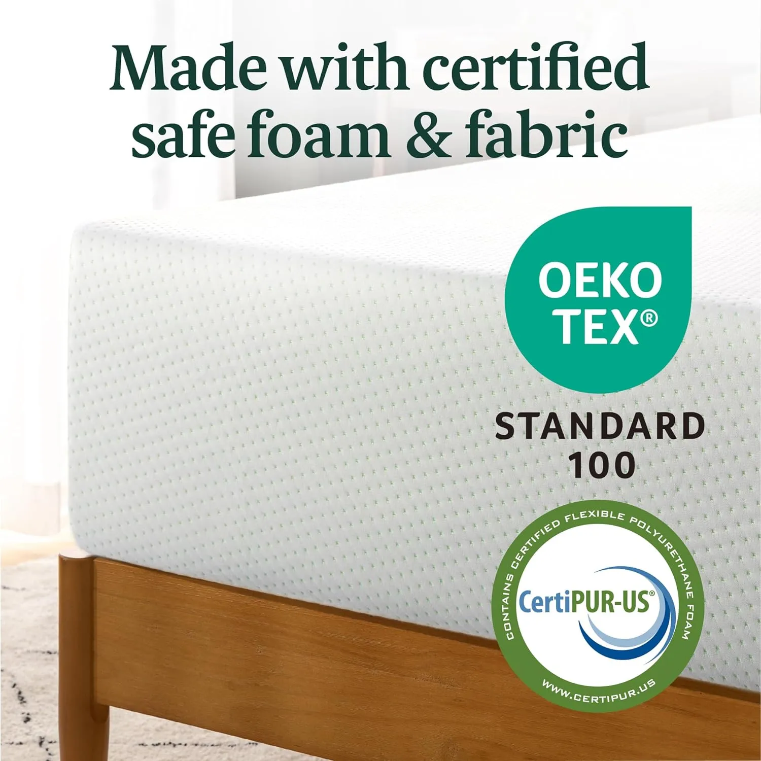 ZINUS 12 Inch Green Tea Memory Foam Mattress [New Version], Fiberglass free, Medium Firm Feel, Zoned Pressure Relief, Certified Safe Foams & Fabric, Bed-In-A-Box, Queen