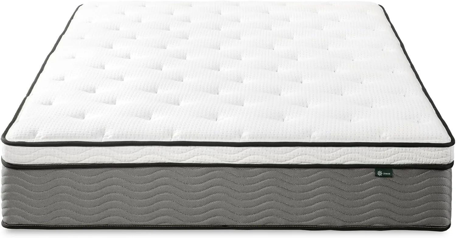 ZINUS 12 Inch True Support Hybrid Mattress [New Version], King, Fiberglass Free, Medium Feel, Motion Isolation, Certified Safe Foams & Fabric, Mattress in A Box