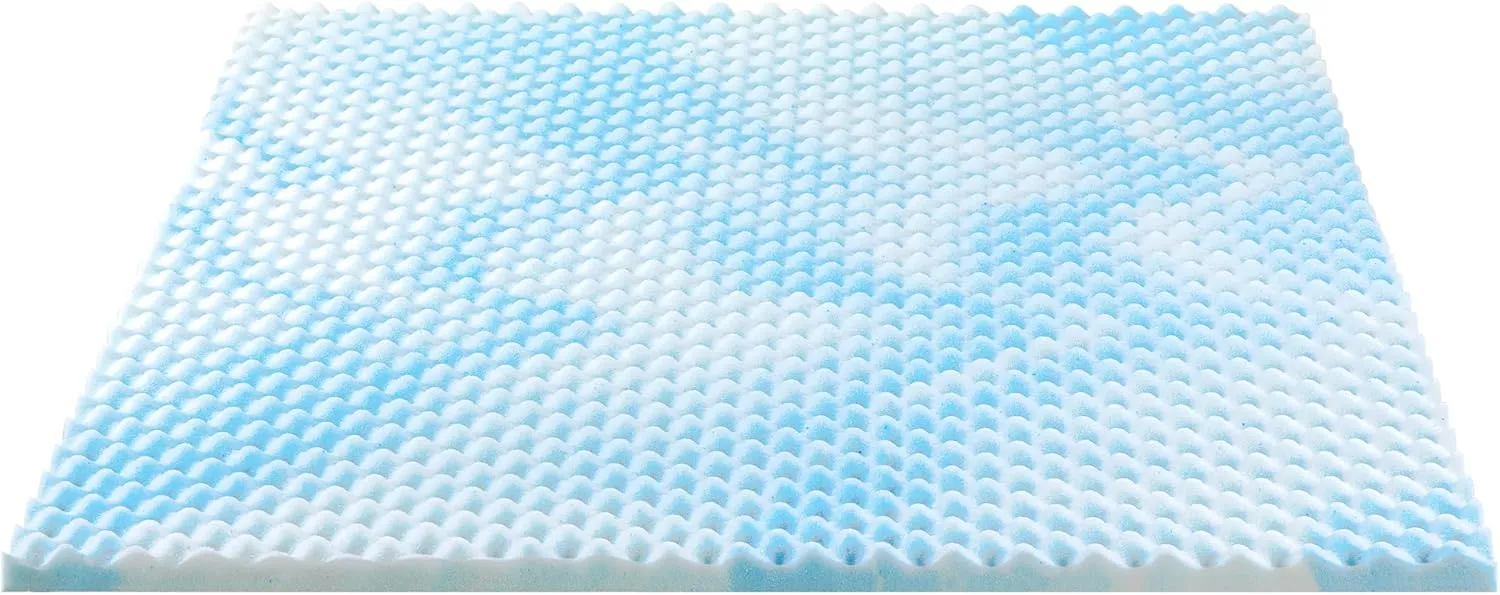 ZINUS 1.5 Inch Swirl Gel Cooling Memory Foam Mattress Topper, Smaller, More Convenient WonderBox Packaging, Cooling, Airflow Design, CertiPUR-US Certified, Full