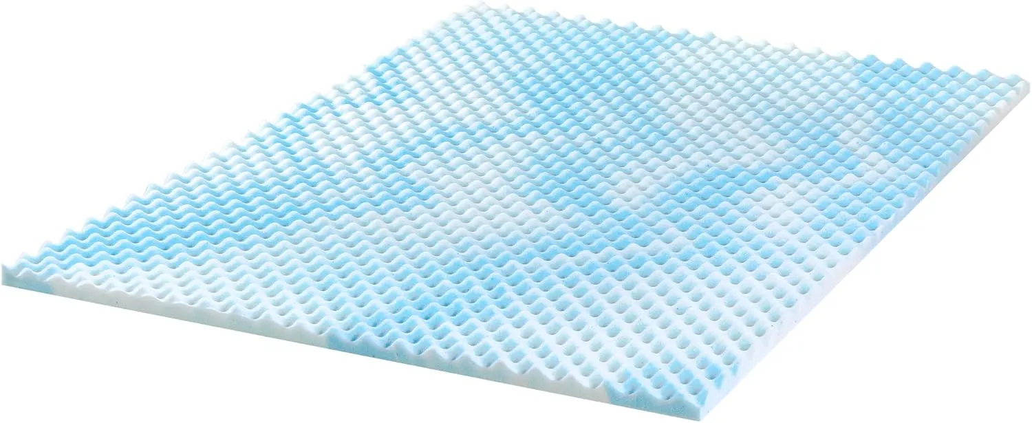 ZINUS 1.5 Inch Swirl Gel Cooling Memory Foam Mattress Topper, Smaller, More Convenient WonderBox Packaging, Cooling, Airflow Design, CertiPUR-US Certified, Full