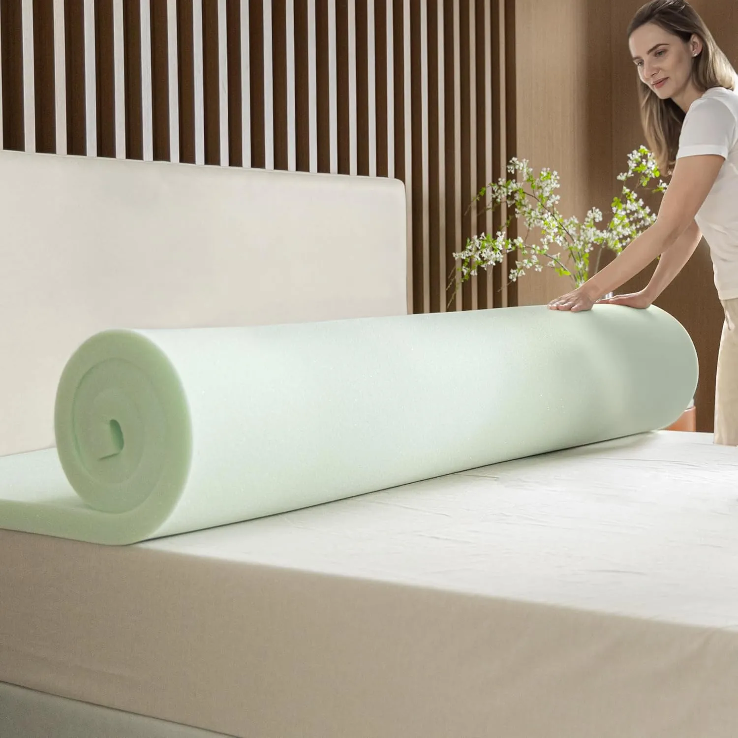 ZINUS 2 Inch Green Tea Memory Foam Mattress Topper, Smaller, More Convenient WonderBox Packaging, Pressure-Relieving Layers, CertiPUR-US Certified, Queen