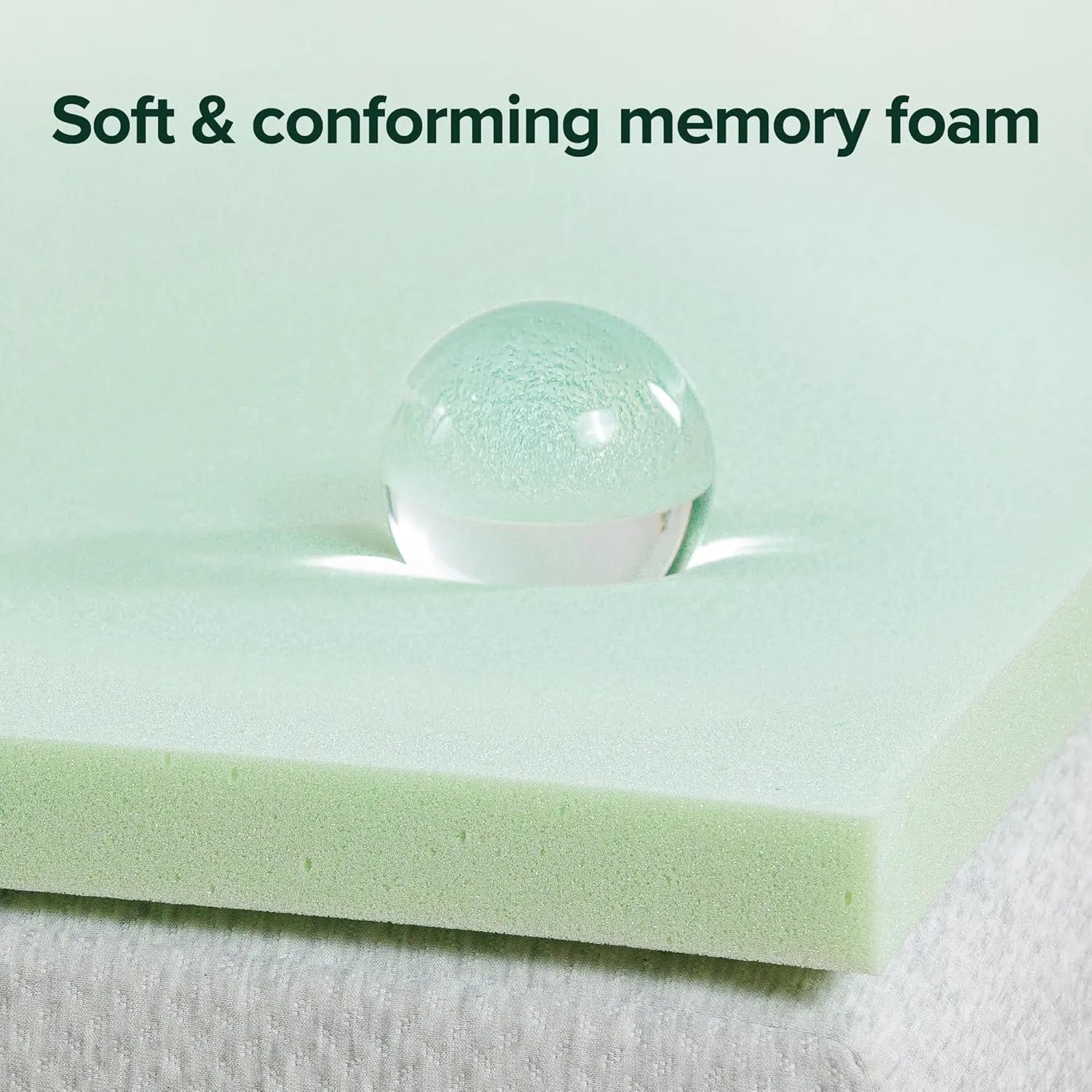 ZINUS 2 Inch Green Tea Memory Foam Mattress Topper, Smaller, More Convenient WonderBox Packaging, Pressure-Relieving Layers, CertiPUR-US Certified, Queen