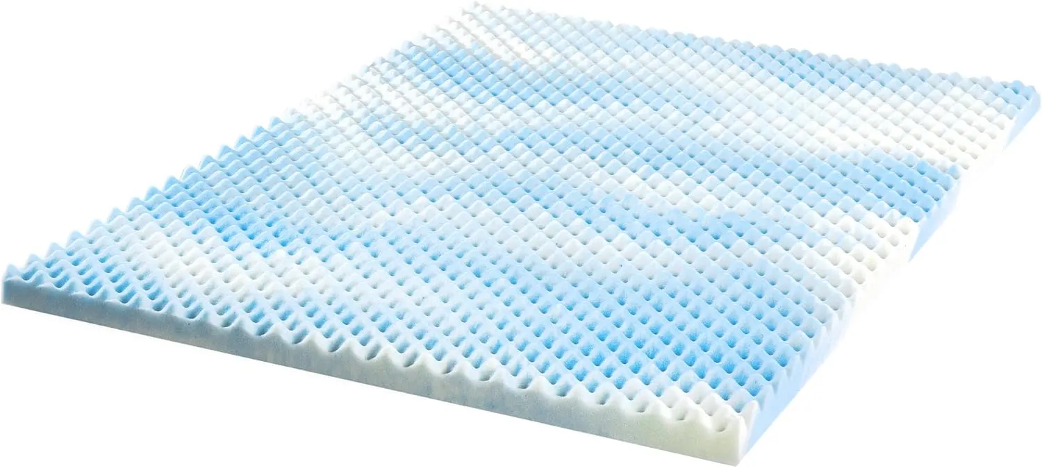 ZINUS 2 Inch Swirl Gel Cooling Memory Foam Mattress Topper, Smaller, More Convenient WonderBox Packaging, Cooling, Airflow Design, CertiPUR-US Certified, Queen