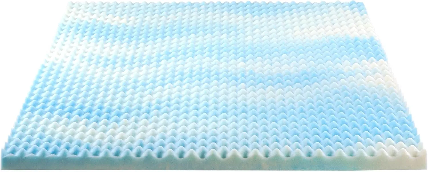 ZINUS 2 Inch Swirl Gel Cooling Memory Foam Mattress Topper, Smaller, More Convenient WonderBox Packaging, Cooling, Airflow Design, CertiPUR-US Certified, Queen