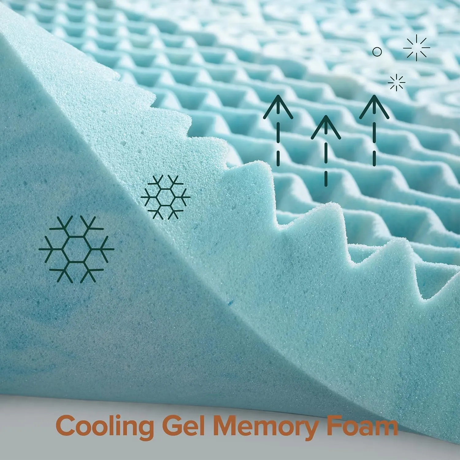 ZINUS 3 Inch Green Tea Cooling Gel Memory Foam Zoned Support Mattress Topper, Twin