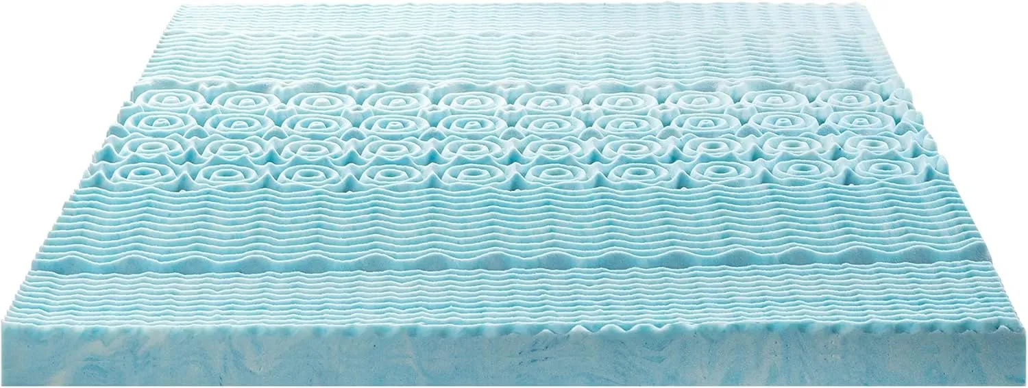 ZINUS 3 Inch Green Tea Cooling Gel Memory Foam Zoned Support Mattress Topper, Twin