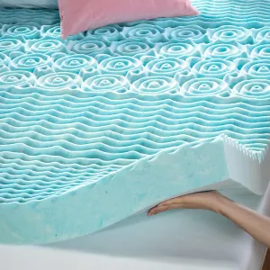 ZINUS 3 Inch Green Tea Cooling Gel Memory Foam Zoned Support Mattress Topper, Twin