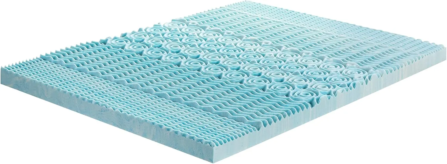 ZINUS 3 Inch Green Tea Cooling Gel Memory Foam Zoned Support Mattress Topper, Twin