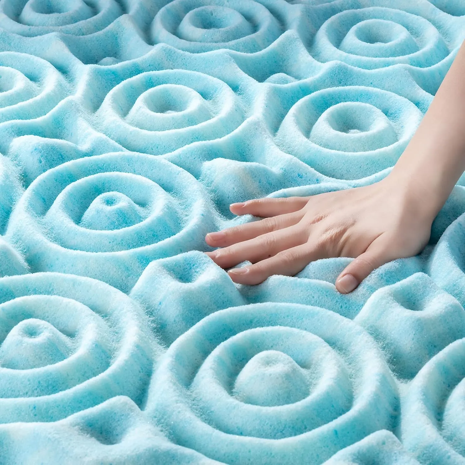 ZINUS 3 Inch Green Tea Cooling Gel Memory Foam Zoned Support Mattress Topper, Twin