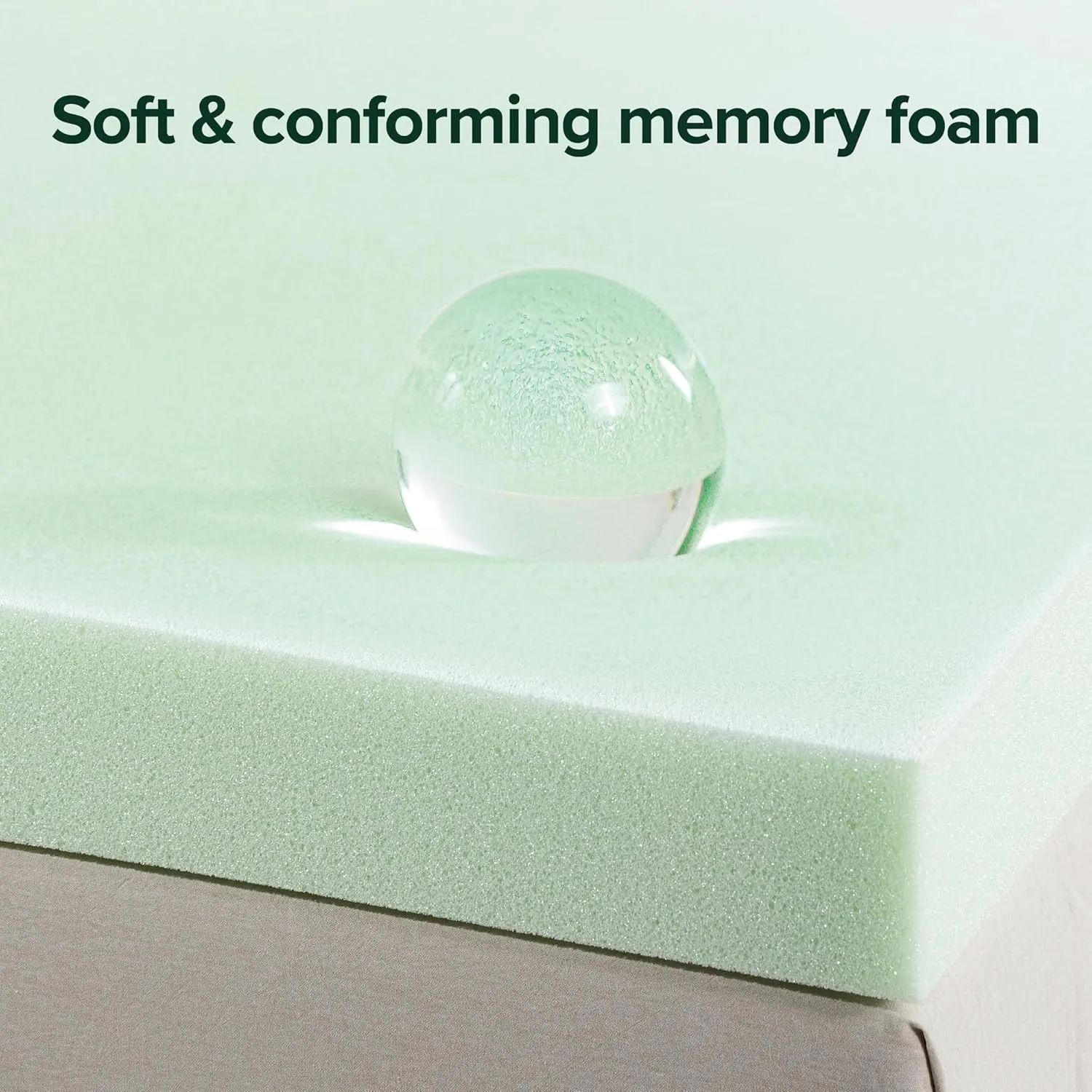 ZINUS 3 Inch Green Tea Memory Foam Mattress Topper, Smaller, More Convenient WonderBox Packaging, Pressure-Relieving Layers, CertiPUR-US Certified, Full
