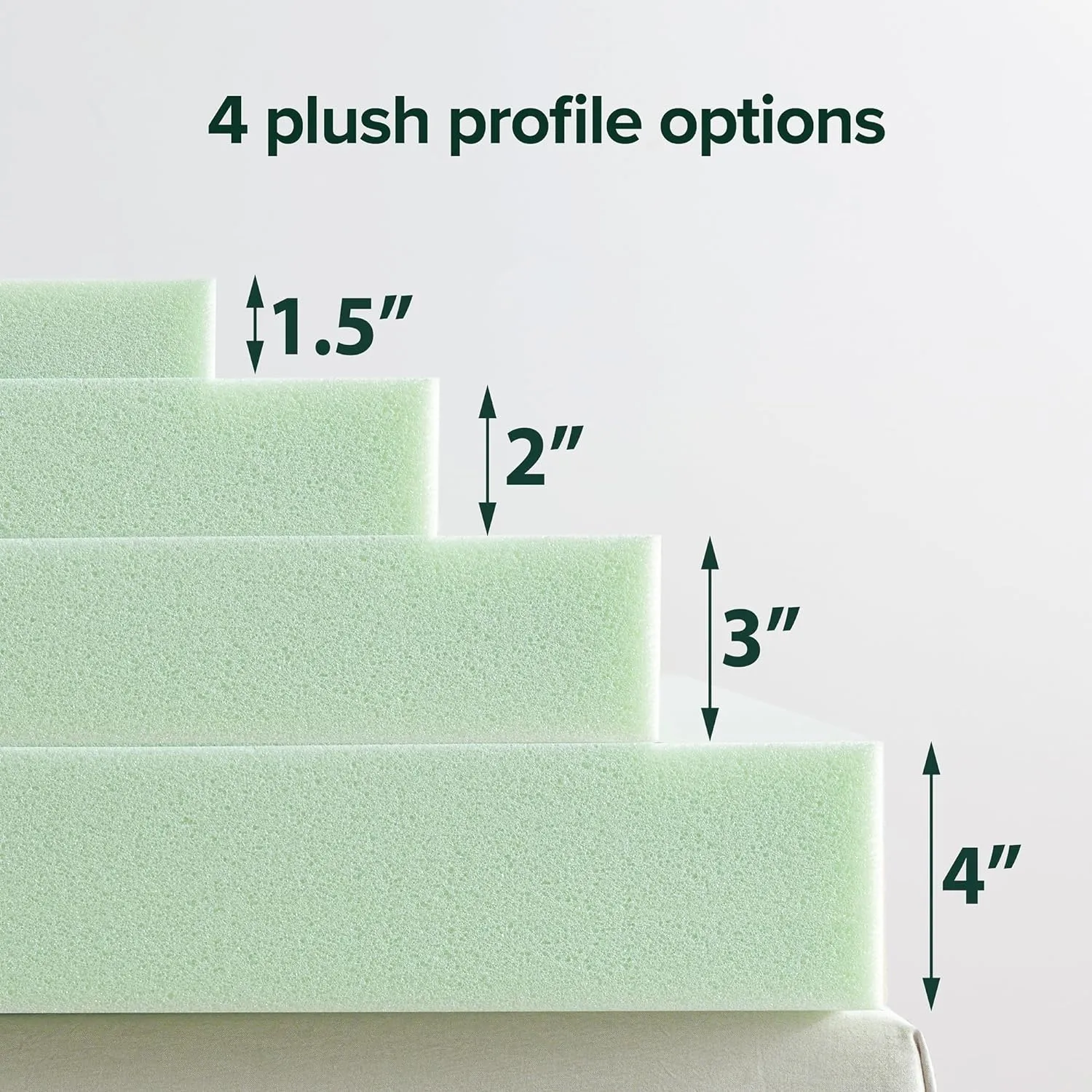 ZINUS 3 Inch Green Tea Memory Foam Mattress Topper, Smaller, More Convenient WonderBox Packaging, Pressure-Relieving Layers, CertiPUR-US Certified, Full