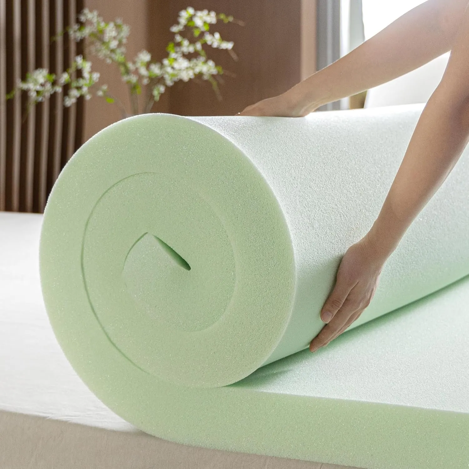 ZINUS 3 Inch Green Tea Memory Foam Mattress Topper, Smaller, More Convenient WonderBox Packaging, Pressure-Relieving Layers, CertiPUR-US Certified, Full