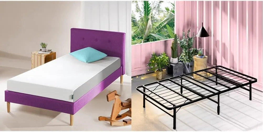 ZINUS 5 Inch Cooling Essential Foam Mattress and SmartBase Metal Mattress Foundation Set / Bed and Mattress Set / No Box Spring Needed / Mattress in a Box, Twin