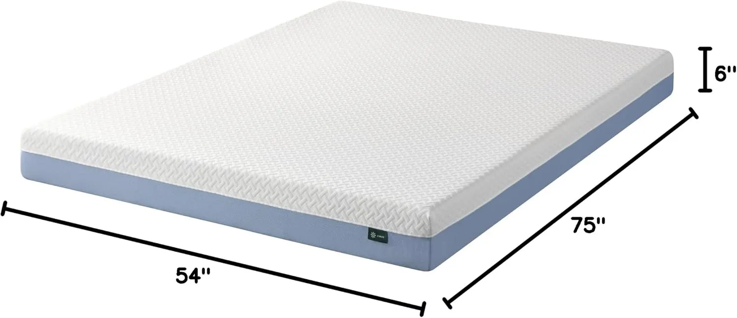 ZINUS 6 Inch Cooling Essential Memory Foam Mattress [New Version], Full, Fiberglass Free, Medium Feel, Cooling Airflow Memory Foam, Certified Safe Foams & Fabric, Mattress in A Box