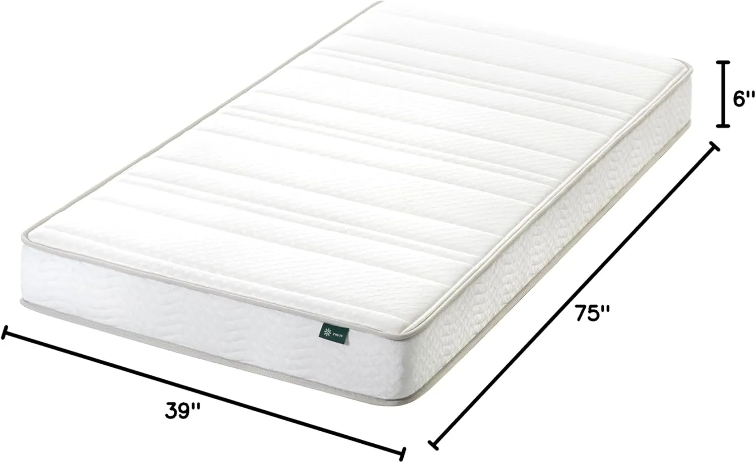 ZINUS 6 Inch Foam and Spring Hybrid Mattress, 2 Pack [New Version], Twin, Fiberglass Free, Bunk Bed Compatible, Durable Support, Certified Safe Foams & Fabric, Mattress in A Box