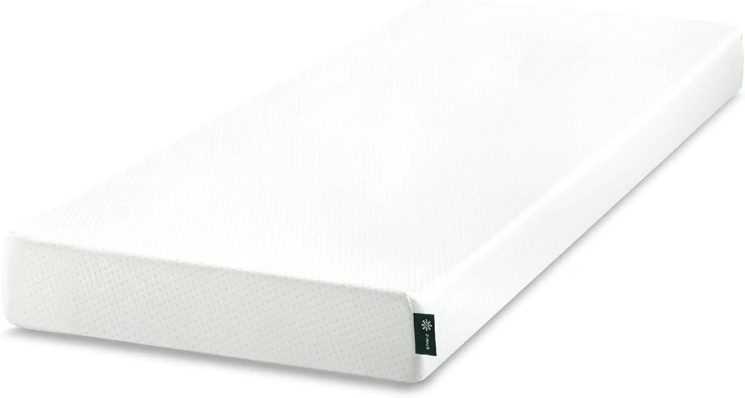 ZINUS 6 Inch Green Tea Memory Foam Mattress, 75” x 30” (Slim Fit), Trundle & Bunk Bed, Day Bed, RV Compatible, Medium Firm, Pressure Relief, Fiberglass Free, CertiPUR-US Certified, Mattress in a Box