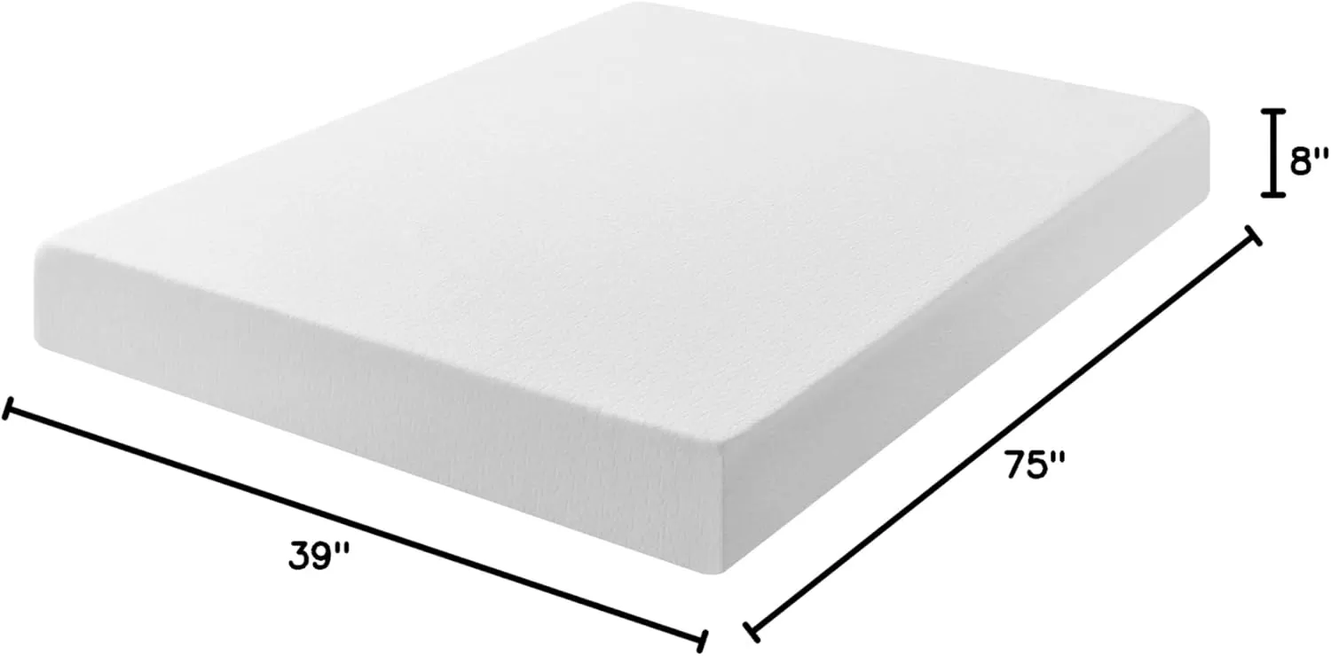 ZINUS 8 Inch Green Tea ActivFresh(R) Memory Foam Mattress, Twin, Mattress in A Box with Compact WONDERBOX Packaging, CertiPUR-US Certified