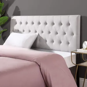 ZINUS Trina Upholstered Headboard, Button Tufted Upholstery, Adjustable Height, Easy Assembly, Light Grey, Queen