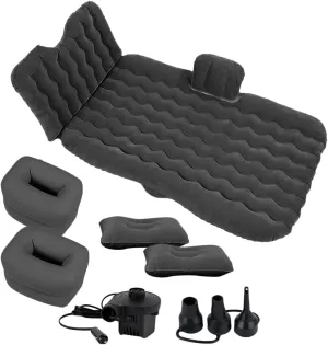 Zone Tech Inflatable Car Travel Air Mattress Back Seat- Pump Kit Premium Quality- Vacation Camping-Sleep Automotive Bed with 2 Air Pillows Car SUV Universal Fit